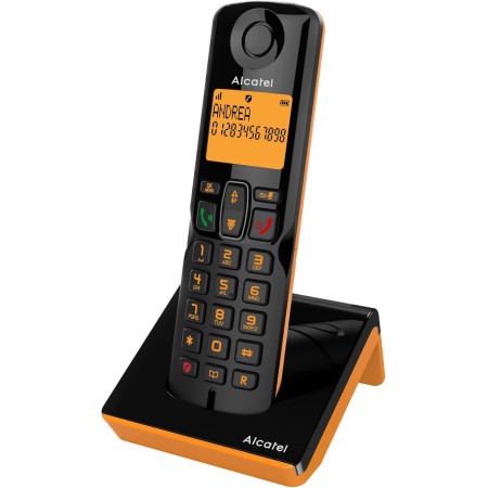 ALCATEL S280 - Teléfono inalámbrico DECT - Diseño Compacto - Pantalla Grande retroiluminada - Manos Libres - Bloqueo de Llamadas