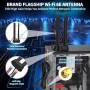 Eightwood Antena WiFi 6E 2,4 g/5 g/5,8 g/6 g wifi, amplificador, base magnética tribanda, con cable de extensión RP-SMA para