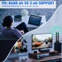 Eightwood Antena WiFi 6E 2,4 g/5 g/5,8 g/6 g wifi, amplificador, base magnética tribanda, con cable de extensión RP-SMA para
