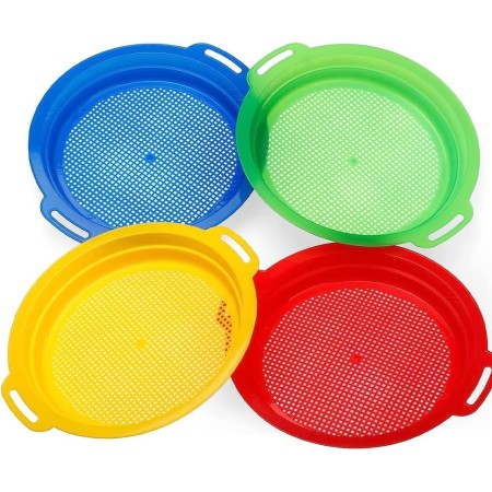 Lotvic Sifter Colador de juguete kit de juguete para playa arena nieve sólido sifter verano juegos de playa para niños pequeños