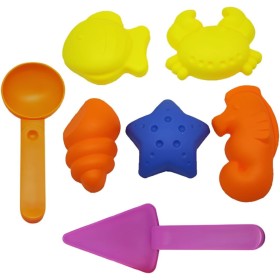 KEQAR 7 Piezas Juguetes Playa para Niños, Conjunto Arena con Pala, Moho Arena Animales Marinos, Adecuado Playa y Piscina, Regalo