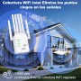 Repetidor WiFi,Amplificador señal WiFi Potente,6 Antenas,2 Puertos LAN,Extensor WiFi para el Hogar y la Oficina,Fácil de
