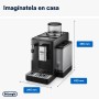 De'Longhi Rivelia EXAM440.35.BG, Cafetera Superautomática con Espumador de Leche Manual, Tamaño Compacto, 8 Recetas, Pantalla