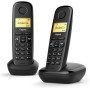 Gigaset A270 Duo - Dos Teléfonos DECT Inalámbrico - Pantalla Gráfica Iluminada - Manos Libres - Teclado fácil de usar, Negro