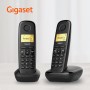 Gigaset A270 Duo - Dos Teléfonos DECT Inalámbrico - Pantalla Gráfica Iluminada - Manos Libres - Teclado fácil de usar, Negro