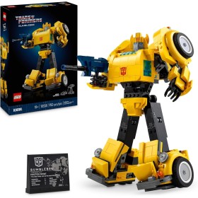 LEGO Icons Transformers Bumblebee Figura de Acción Articulada de Robot Coleccionable, Maqueta para Adultos, Kit de Construcción,