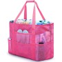 Czemo Bolsa de Playa Malla Grande Ligero con Cremallera 7 Bolsillos pequeños, de Picnic para Niñas, Reusable Shopping Bags para