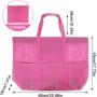 Czemo Bolsa de Playa Malla Grande Ligero con Cremallera 7 Bolsillos pequeños, de Picnic para Niñas, Reusable Shopping Bags para