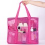 Czemo Bolsa de Playa Malla Grande Ligero con Cremallera 7 Bolsillos pequeños, de Picnic para Niñas, Reusable Shopping Bags para