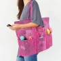 Czemo Bolsa de Playa Malla Grande Ligero con Cremallera 7 Bolsillos pequeños, de Picnic para Niñas, Reusable Shopping Bags para