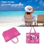 Czemo Bolsa de Playa Malla Grande Ligero con Cremallera 7 Bolsillos pequeños, de Picnic para Niñas, Reusable Shopping Bags para