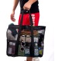 Czemo Bolsa de Playa Malla Grande Ligero con Cremallera 7 Bolsillos pequeños, de Picnic para Niñas, Reusable Shopping Bags para