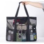 Czemo Bolsa de Playa Malla Grande Ligero con Cremallera 7 Bolsillos pequeños, de Picnic para Niñas, Reusable Shopping Bags para