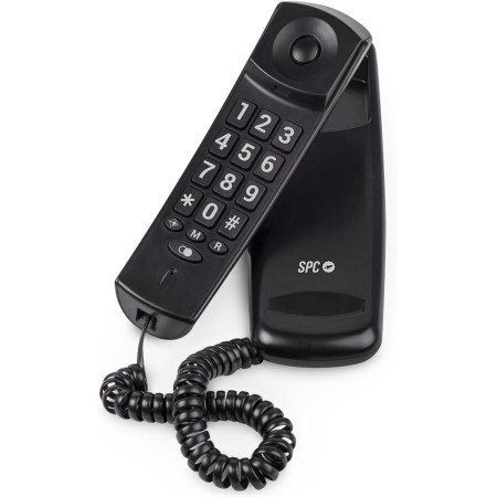 SPC Original Lite 2 – Teléfono Fijo sobremesa o Pared, Compacto y fácil de Usar, señal Luminosa 10 memorias indirectas, Teclas