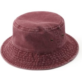 KeepSa Sombrero de Pescador de Mezclilla Color sólido Verano Gorras para el Sol Hombre/Mujer 100% Algodón Plegable Cubo Pescador