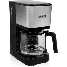 Princess 246031 - Cafetera con filtro permanente compacta, 1,25 L, 750 W, acero inoxidable, jarra de cristal para 12 tazas