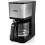 Princess 246031 - Cafetera con filtro permanente compacta, 1,25 L, 750 W, acero inoxidable, jarra de cristal para 12 tazas