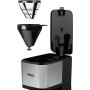 Princess 246031 - Cafetera con filtro permanente compacta, 1,25 L, 750 W, acero inoxidable, jarra de cristal para 12 tazas
