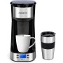 Aigostar Coffey - Cafetera de Goteo con taza aislada, Programable 24H, Pantalla LCD, 420 ml, Función AutoClean, Cafetera con