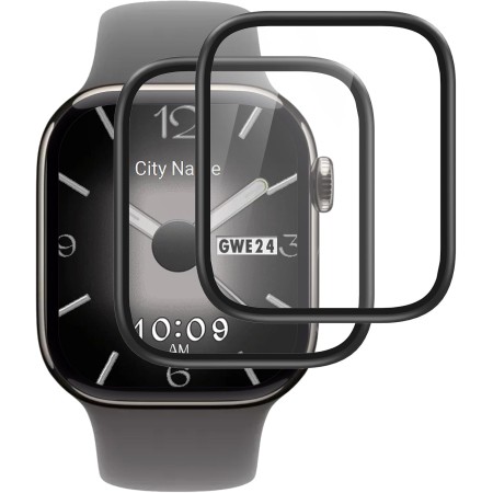 IQShield Protector de Pantalla para Apple Watch Series 10 46mm Cristal Templado, 3D Cobertura Completa, Sensible al Tacto, Sin