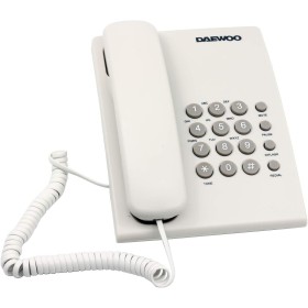 Daewoo Teléfono Fijo DTC -215 | Teléfono Fijo Fácil de Usar | Rellamada Último Número, Función Mute y Volumen Ajustable | Color