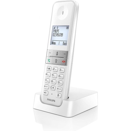 Philips D4701B/34 - Teléfono Fijo Inalámbrico, 16h de Conversación, Retroiluminación, HQ-Sound, Manos Libres, Identificador de