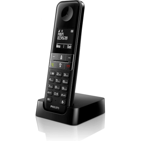 Philips D4701B/34 - Teléfono Fijo Inalámbrico, 16h de Conversación, Retroiluminación, HQ-Sound, Manos Libres, Identificador de