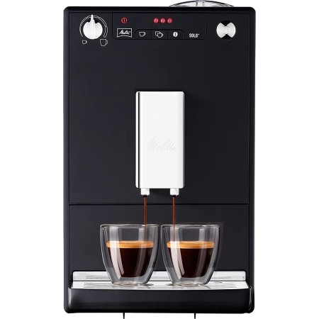 Melitta Solo E950 - Cafetera superautomática compacta con modo doble taza para expreso, máquina de café con sistema de