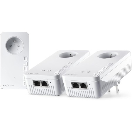 devolo Kit multihabitación Magic 2 WiFi 6 (ax): 3 adaptadores WiFi PLC, enchufe Gigogne (2400 Mbits, malla, 5 puertos Gigabit