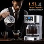 Taylor Swoden Cafetera Goteo, 1,5L(12 tazas) Cafetera con Filtro Reutilizable, Pantalla LCD, Programable 24h, Función AutoClean,