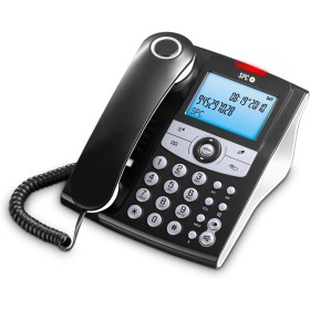 SPC Elegance ID – Teléfono Fijo sobremesa con Pantalla iluminada, 2 memorias directas, Agenda, identificador de Llamadas, Manos