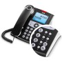 SPC Elegance ID – Teléfono Fijo sobremesa con Pantalla iluminada, 2 memorias directas, Agenda, identificador de Llamadas, Manos