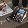 SPC Elegance ID – Teléfono Fijo sobremesa con Pantalla iluminada, 2 memorias directas, Agenda, identificador de Llamadas, Manos