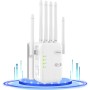 Repetidor WiFi, Amplificador señal WiFi, Extensor WiFi,6 Antenas, 2 Puertos LAN, Amplificador WiFi/Extensor WiFi/Repetidor/Ap
