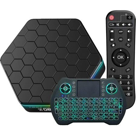 Android TV Box 12.0, TV Box Android 2024 4GB RAM 64GB ROM H618 Quad-core Android Box Soporta 4K 6K WiFi 6 2.4G/5G Dual WiFi BT