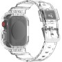 Correa Compatible con Apple Watch 40mm 41mm 44mm 45mm 49mm, Transparente Correas Deportivas Rugged con Funda para iWatch Series