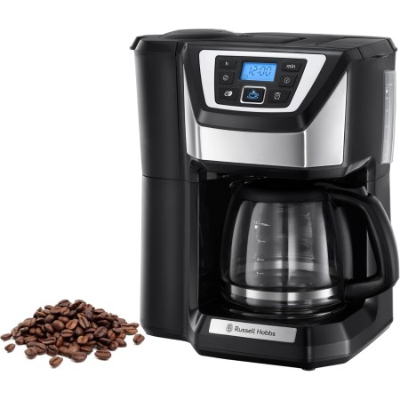 Russell Hobbs Cafetera de Goteo Grind & Brew - 10 Tazas, Jarra Térmica 1L, Molinillo para 250 g, 3 Niveles Molienda, Selector de