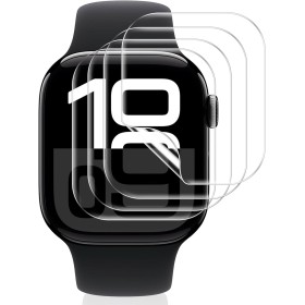 Vauki 4 Pack Protector Pantalla para Apple Watch Series 10 42mm Cristal Templado,Resistente a los Arañazos,Película de TPU Suave