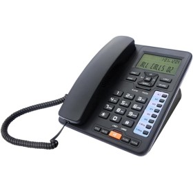 Zhemessy TC6400 Teléfono Fijo de Escritorio de 2 Líneas con Cable y Pantalla LCD Retroiluminada Almacenamiento de Números de