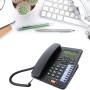 Zhemessy TC6400 Teléfono Fijo de Escritorio de 2 Líneas con Cable y Pantalla LCD Retroiluminada Almacenamiento de Números de