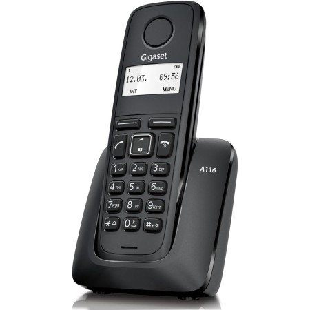 Gigaset A116 - Teléfono DECT Inalámbrico - Pantalla Gráfica Iluminada - Pantalla gráfica de 1,4" - Fácil de Usar, Negro