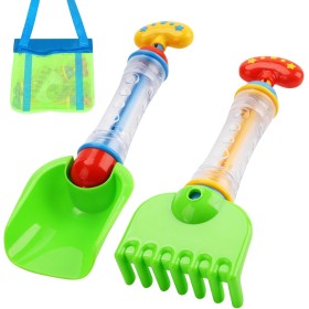 Juego de pistolas de agua para niños, pistola de agua, salpicaduras de agua con bolsillo de malla, juguete de arena, pala de