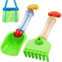 Juego de pistolas de agua para niños, pistola de agua, salpicaduras de agua con bolsillo de malla, juguete de arena, pala de