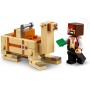 LEGO Minecraft El Viaje en el Barco Pirata de Juguete con Figuras de Animales Pez, Calamar, Camello y Minifigura de Piratas para