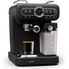 Klarstein Cafetera Expresso Automatica con Espumador de Leche, Cafetera Espresso 1.2 l. Cafeteras, Pequeña de Acero Inoxidable