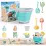 Juguetes Playa, Euakee 11 Piezas Juguetes de Arena de Playa, Juguetes Playa Bebe con Cubo, Cubo Playa con Moldes, Juego Cubo y