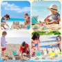 Juguetes Playa, Euakee 11 Piezas Juguetes de Arena de Playa, Juguetes Playa Bebe con Cubo, Cubo Playa con Moldes, Juego Cubo y