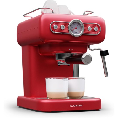 Klarstein Cafetera Expresso Automatica con Espumador de Leche, Cafetera Espresso 1.2 l. Cafeteras, Pequeña de Acero Inoxidable