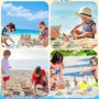 Juguetes Playa, Euakee 11 Piezas Juguetes de Arena de Playa, Juguetes Playa Bebe con Cubo, Cubo Playa con Moldes, Juego Cubo y