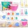 Juguetes Playa, Euakee 11 Piezas Juguetes de Arena de Playa, Juguetes Playa Bebe con Cubo, Cubo Playa con Moldes, Juego Cubo y